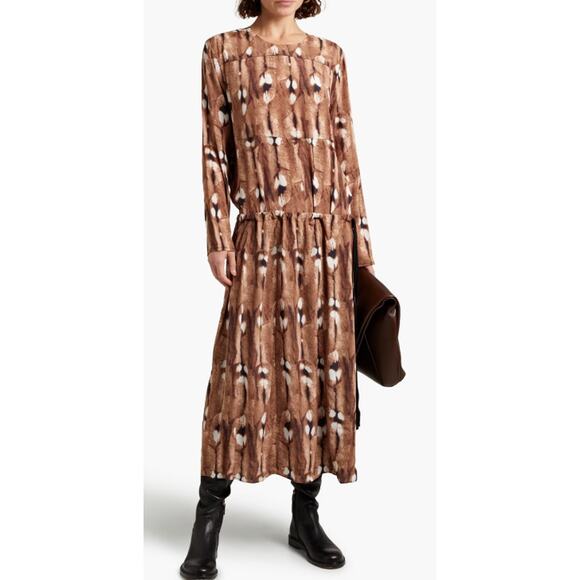 Malene Birger Maxi Dress ~ Eliah Silk Animal Print Shibori Look ~ Sz 38 - Picture 13 of 13